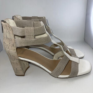 Donald Pliner Women's Peri Cork Heeled Sandal Natural Reg $189 | Size 9